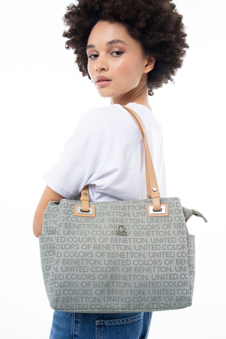 Benetton Kadın Çantası Yeşil - Açık Camel