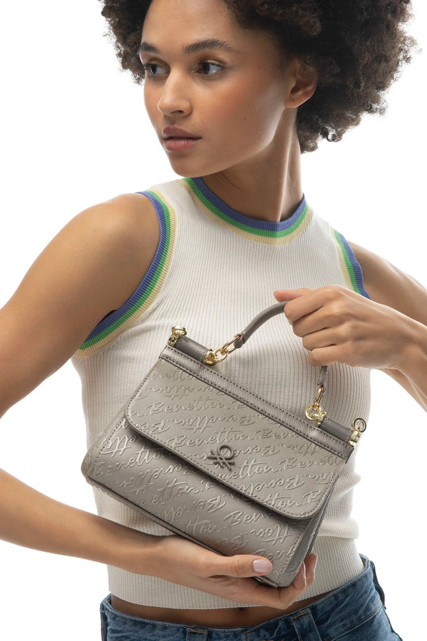 Benetton Tutma Kulplu El Çantası Altın