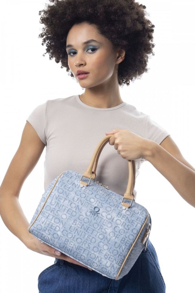 Benetton Speedy El Çantası Kot - Mavi - Açık Camel