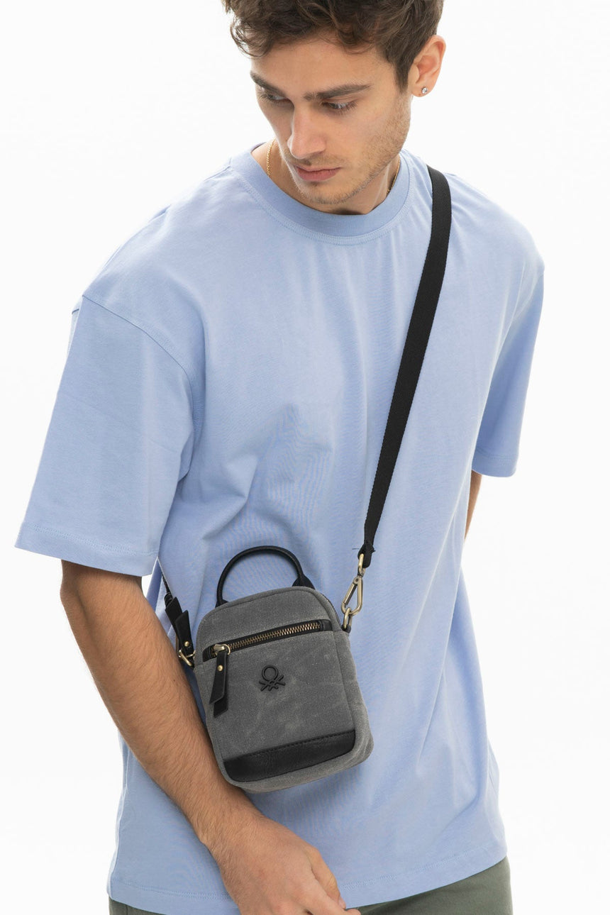 Benetton Çapraz Askılı Çanta Gri