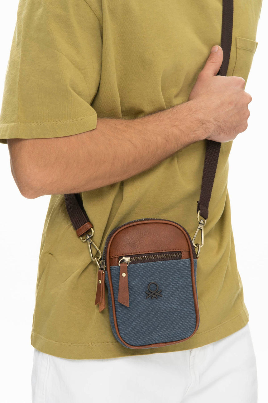 Benetton Fermuar Detaylı Çapraz Askılı Çanta Lacivert