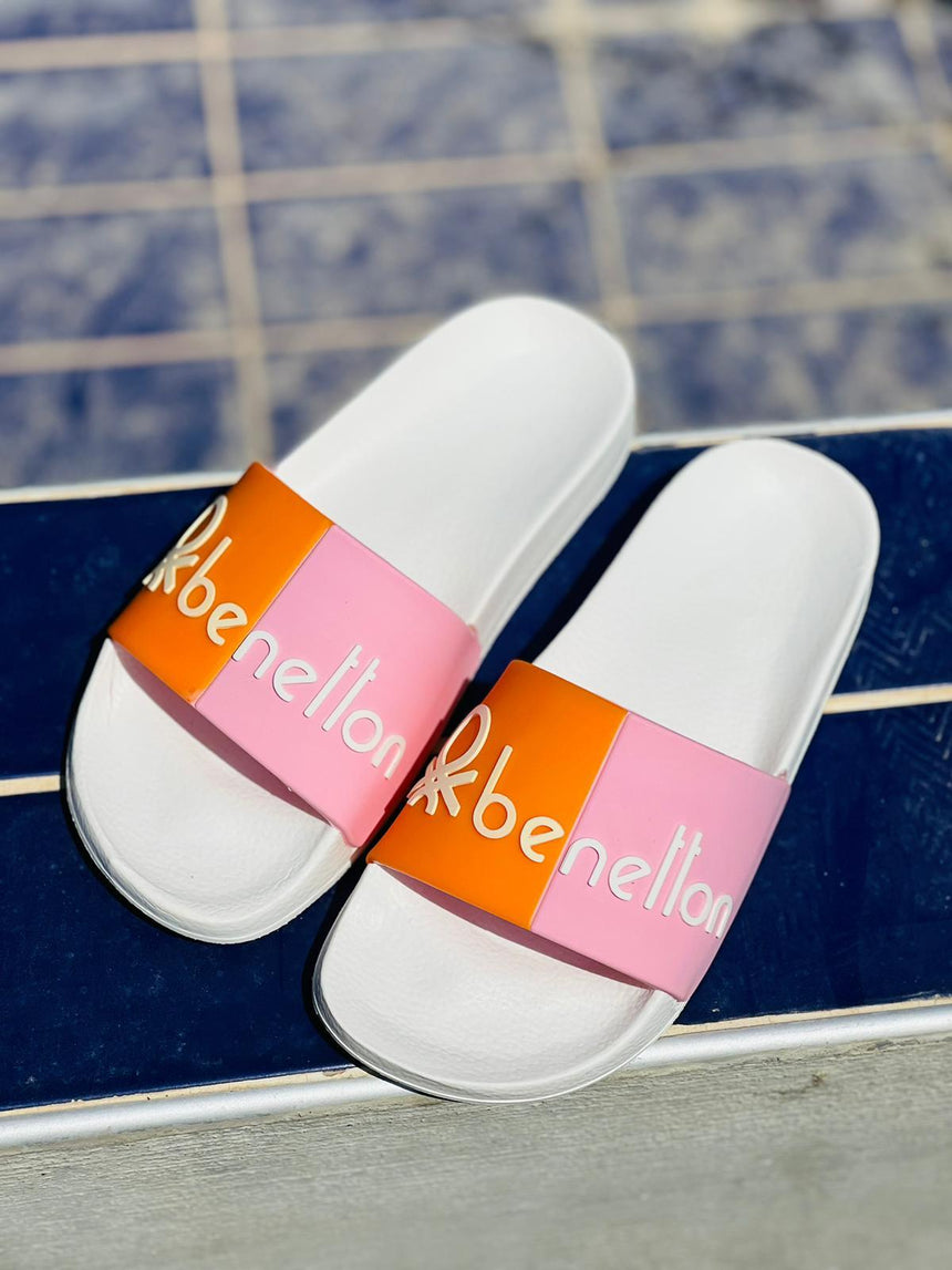 Benetton Kadın Terlik Beyaz - Turuncu