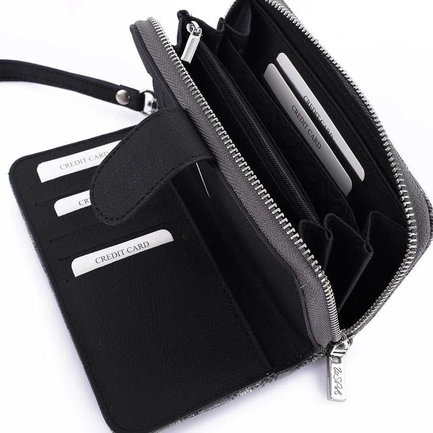 Us Polo Assn Desenli Kadın Cüzdanı Siyah