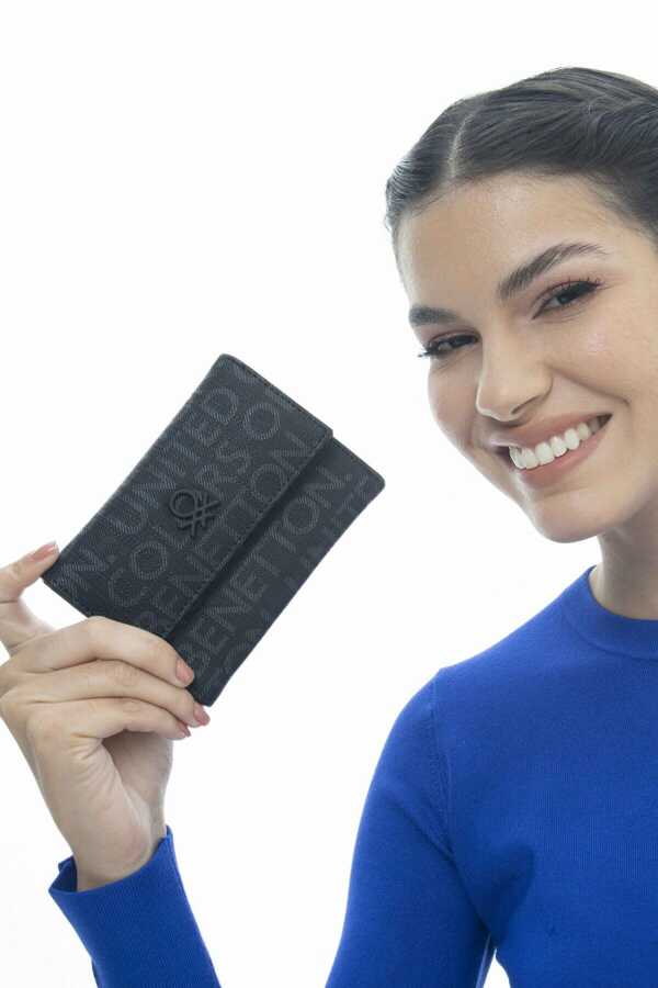 Benetton Çıtçıtlı Cüzdan Siyah