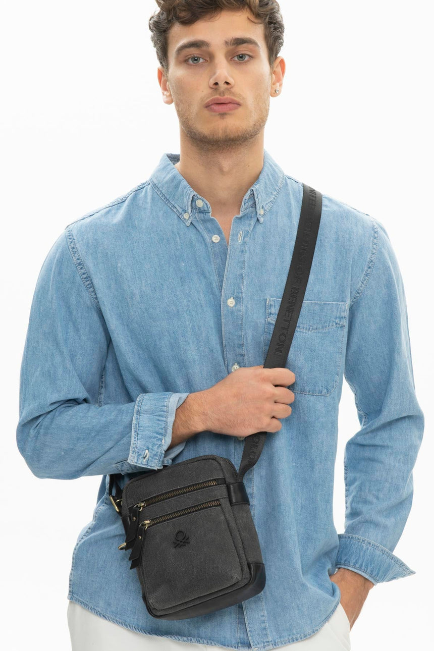 Benetton Çapraz Askılı Çanta Siyah