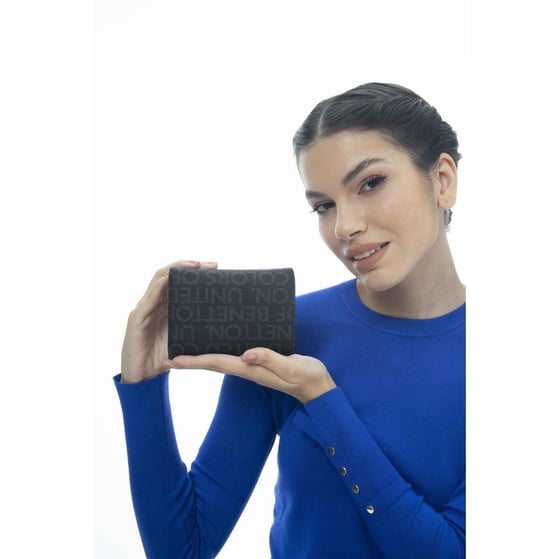 Benetton Monogram Detaylı Cüzdan Siyah