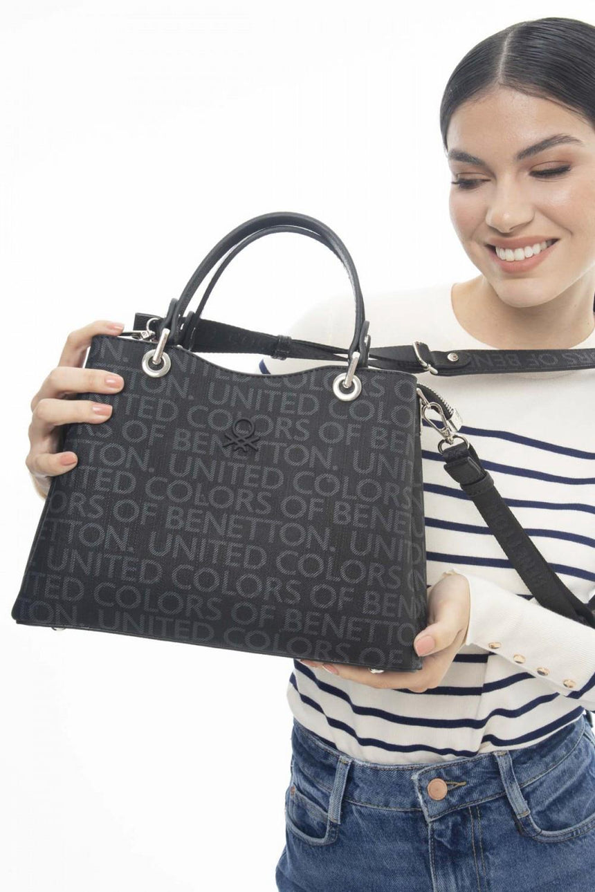 Benetton Monogram El Çantası Siyah
