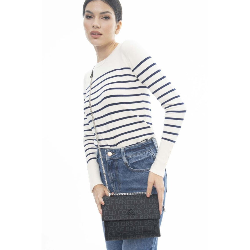 Benetton Zincir Detaylı Omuz Çantası Siyah