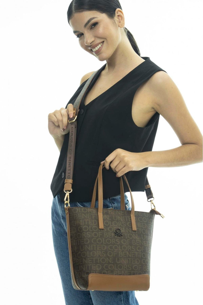 Benetton Omuz Çantası Kahve