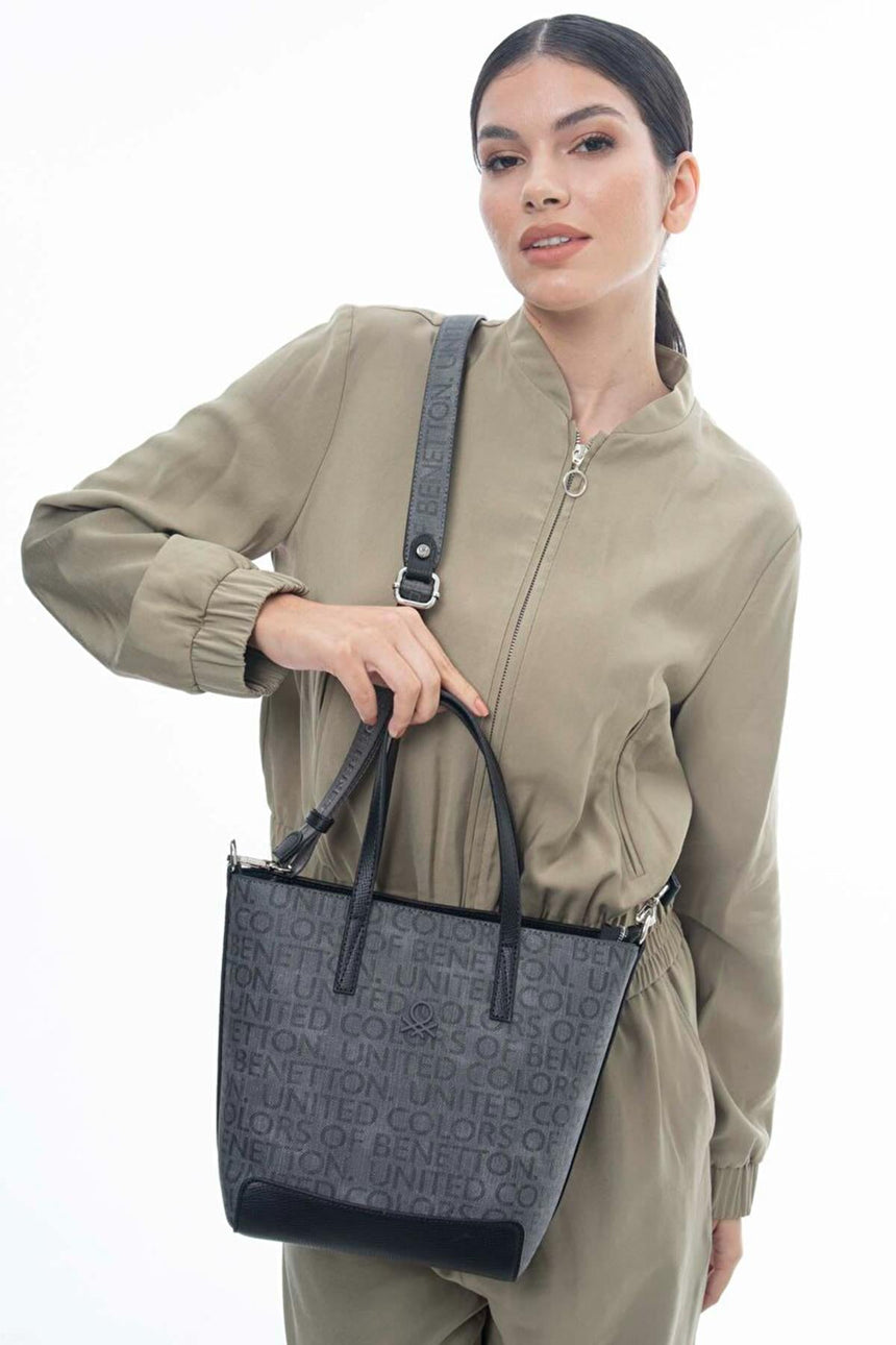 Benetton Omuz Çantası Gri