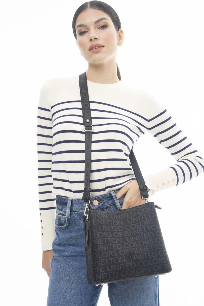 Benetton Mıknatıslı Çapraz Askılı Çanta Siyah