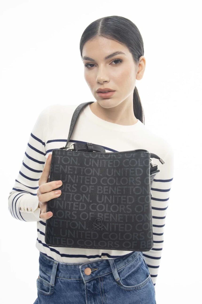 Benetton Mıknatıslı Çapraz Askılı Çanta Siyah