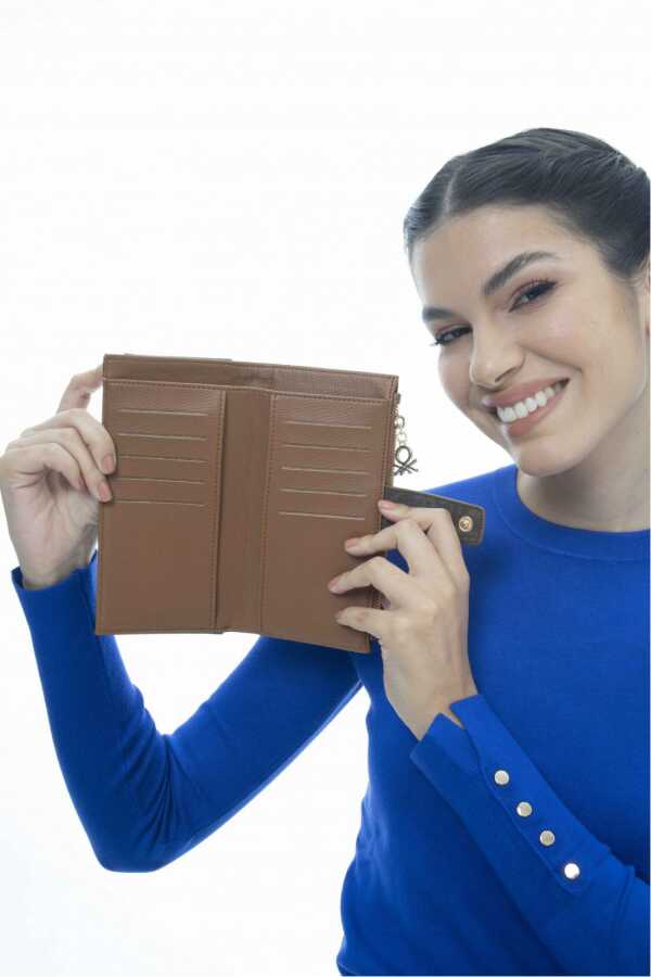 Benetton Logolu Cüzdan Kahve