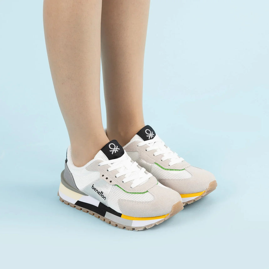 Benetton Kadın Sneakers Beyaz Gri