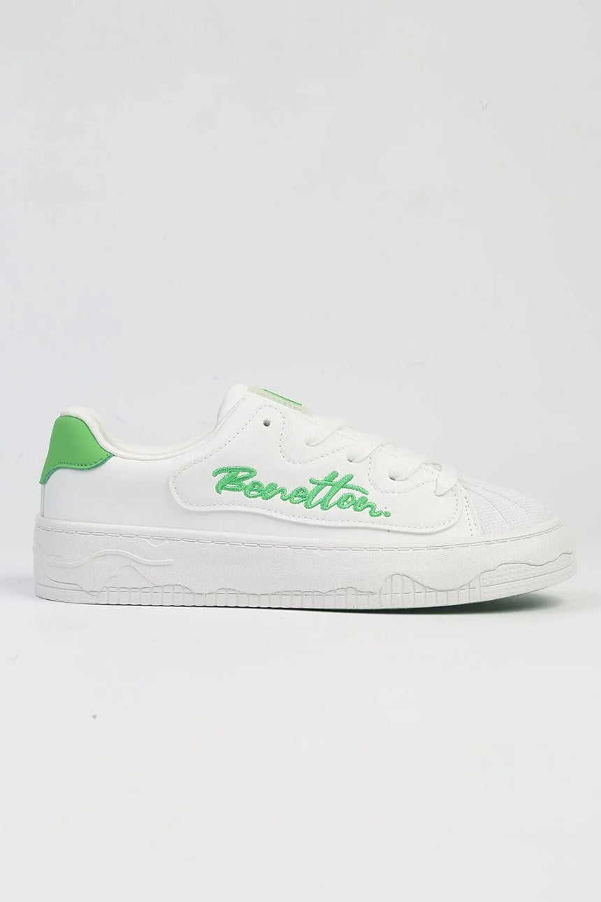 Benetton Platform Topuk Sneakers Beyaz - Yeşil