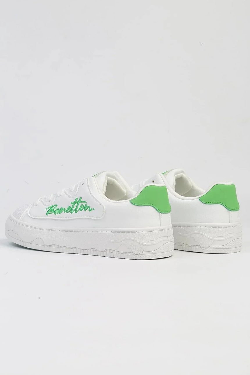 Benetton Platform Topuk Sneakers Beyaz - Yeşil