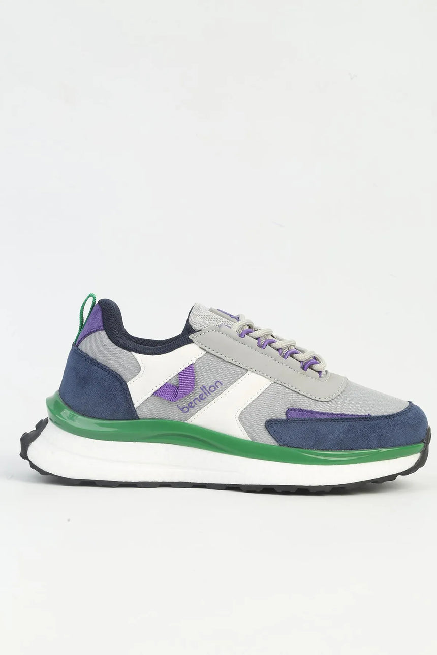Benetton Logo Detaylı Bağcıklı Sneaker Gri