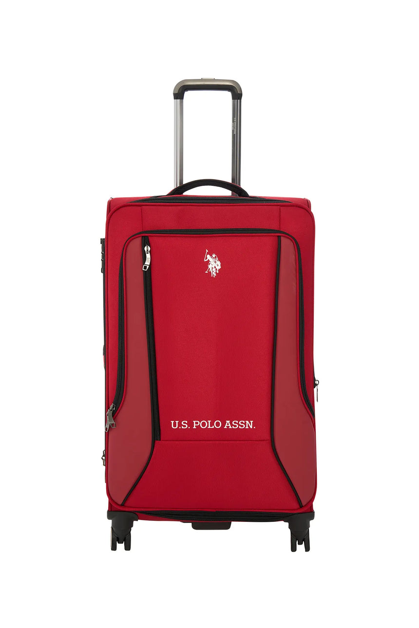 Us Polo Assn Orta Boy Kumaş Valiz Kırmızı
