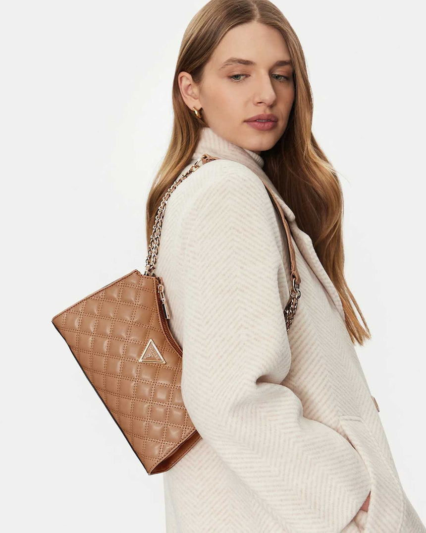 Guess Giully Zincir Detaylı Omuz Çantası Beige