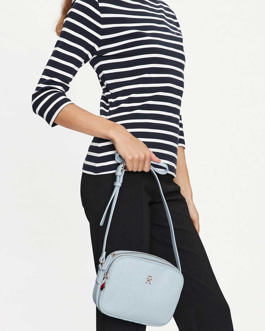 Tommy Hilfiger Poppy Canvas Crossover Çapraz Askılı Çanta Breezy Blue