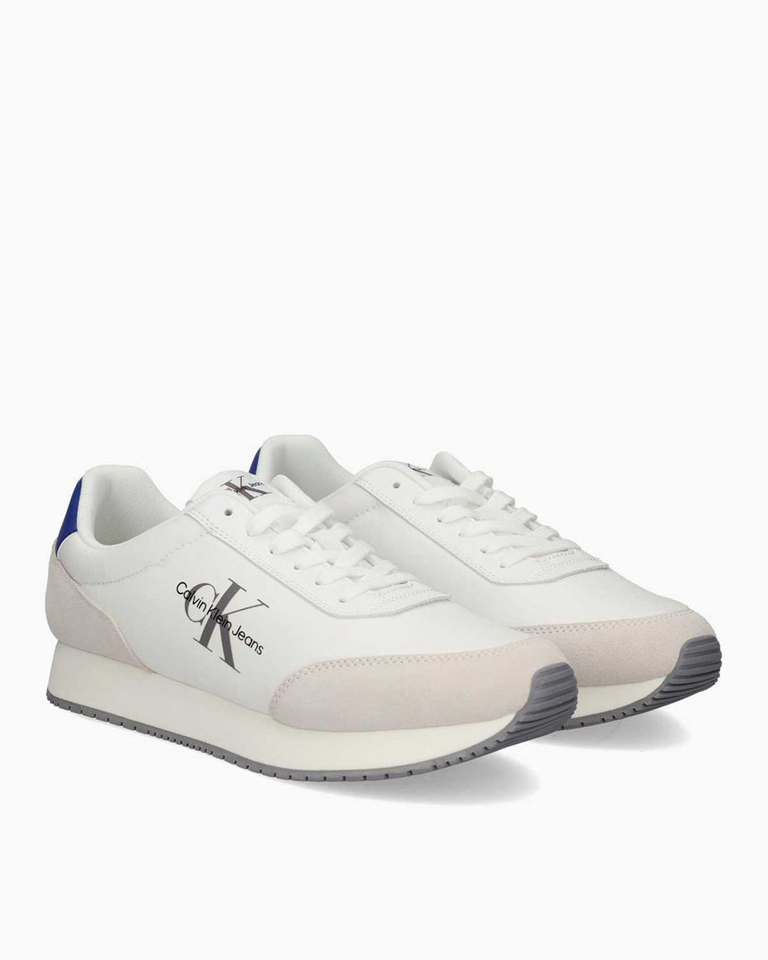Calvin Klein Retro Runner Low Top Sneaker Bright White/Sapphire Blue