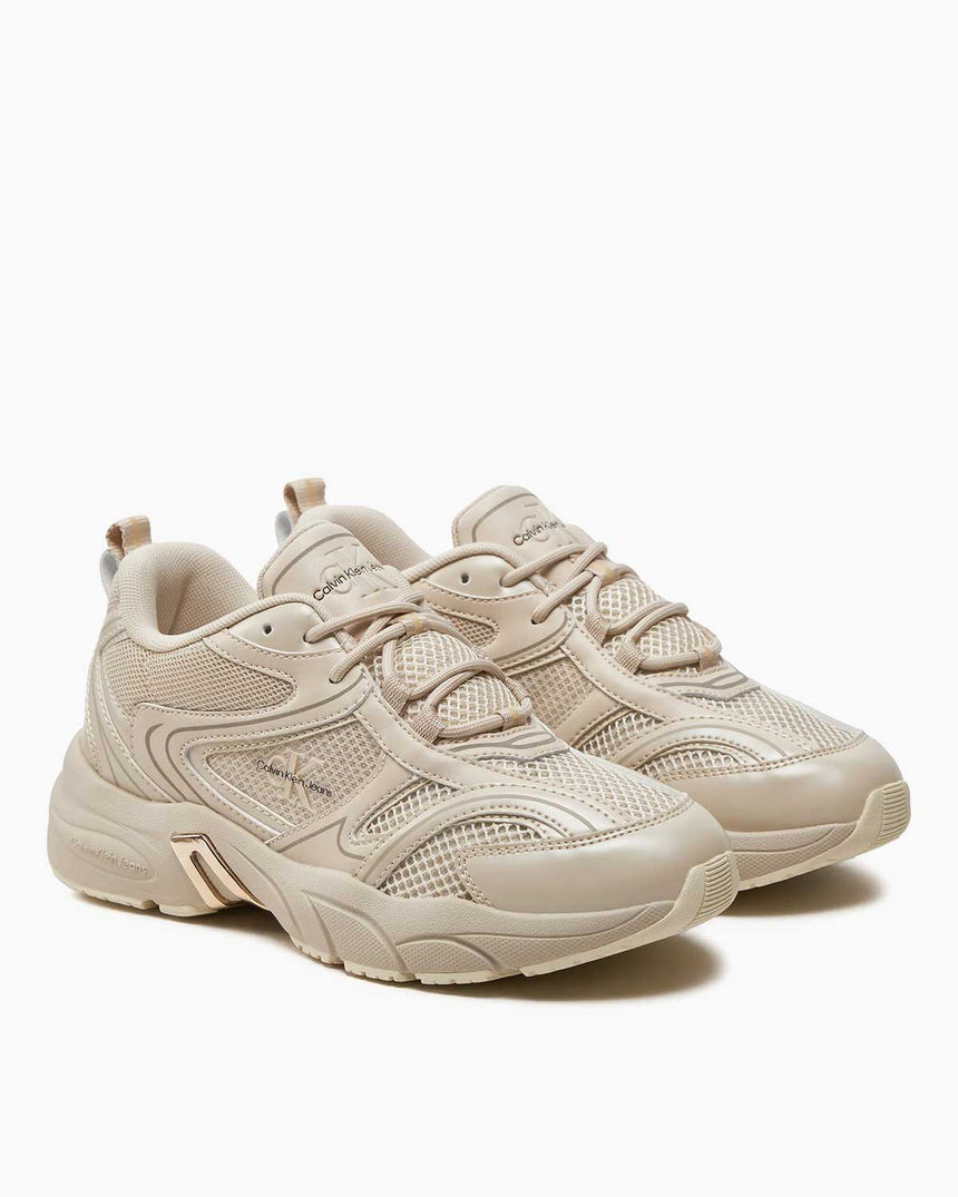 Calvin Klein Retro Tennis Lace Up Sneakers Eggshell