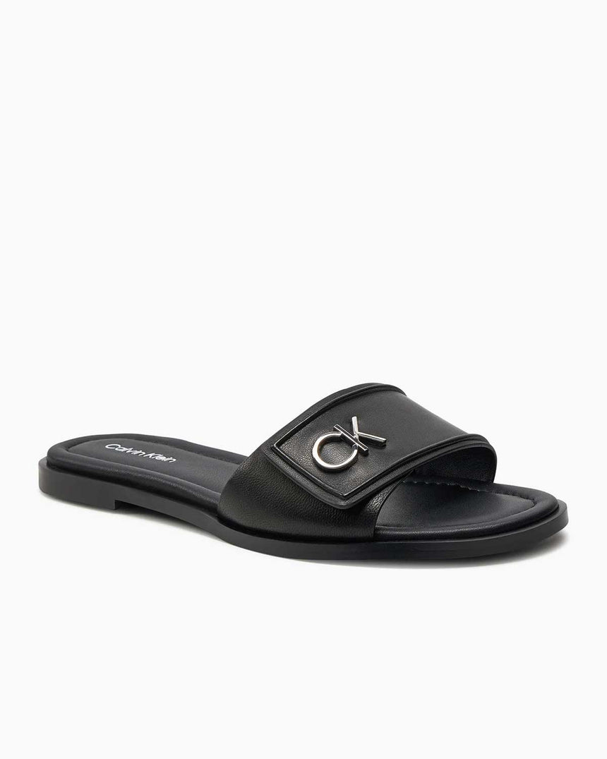 Calvin Klein Flat Slide Metal Logolu Terlik Black