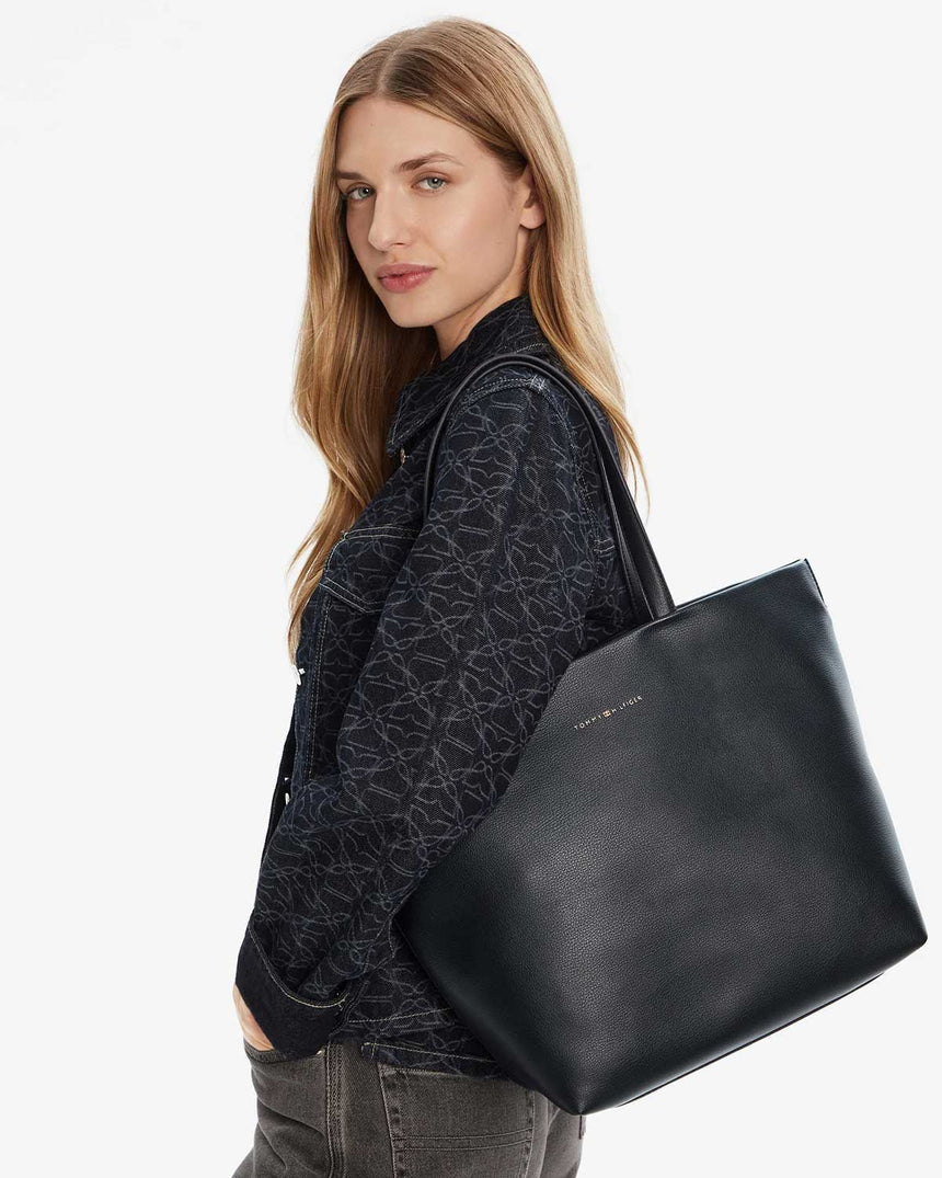 Tommy Hilfiger Logotape Kadın Tote Çanta Space Blue