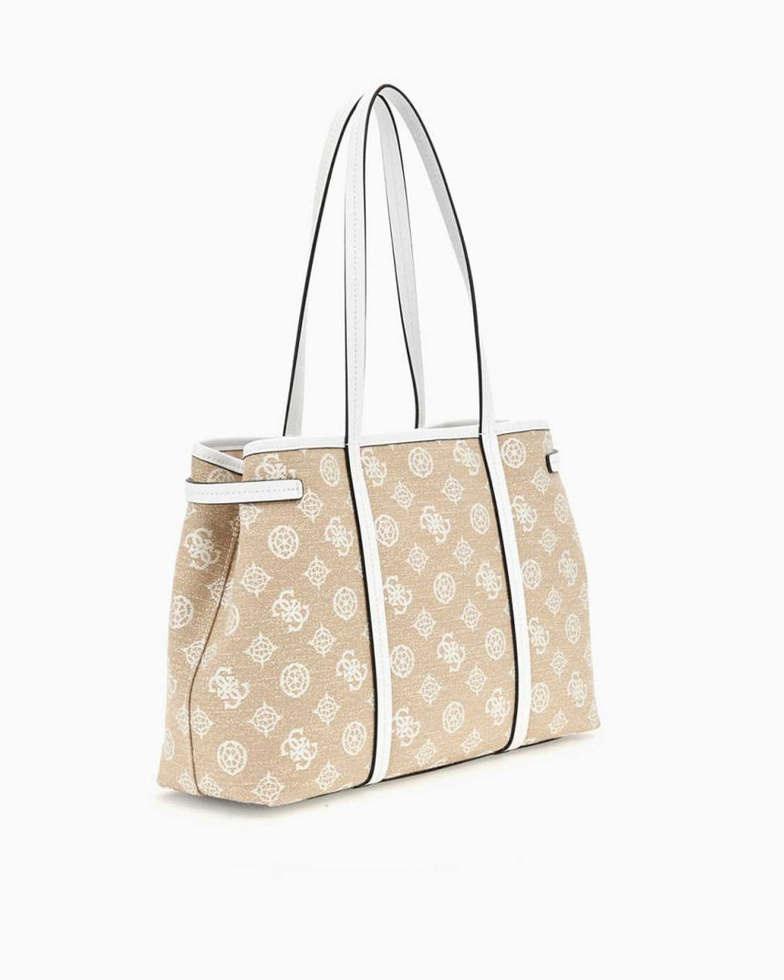 Guess Flap Monogram Omuz Çantası White Logo