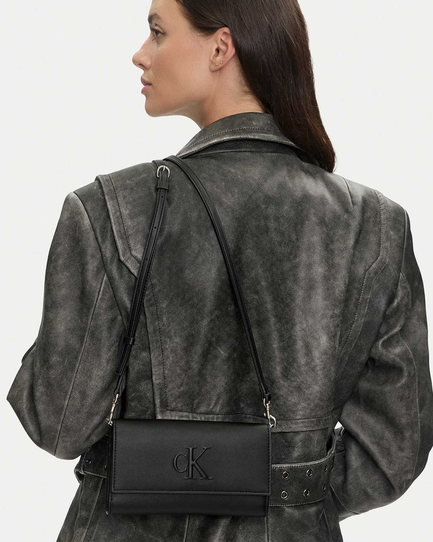 Calvin Klein Sculpted Long Fold Omuz Çantası Black