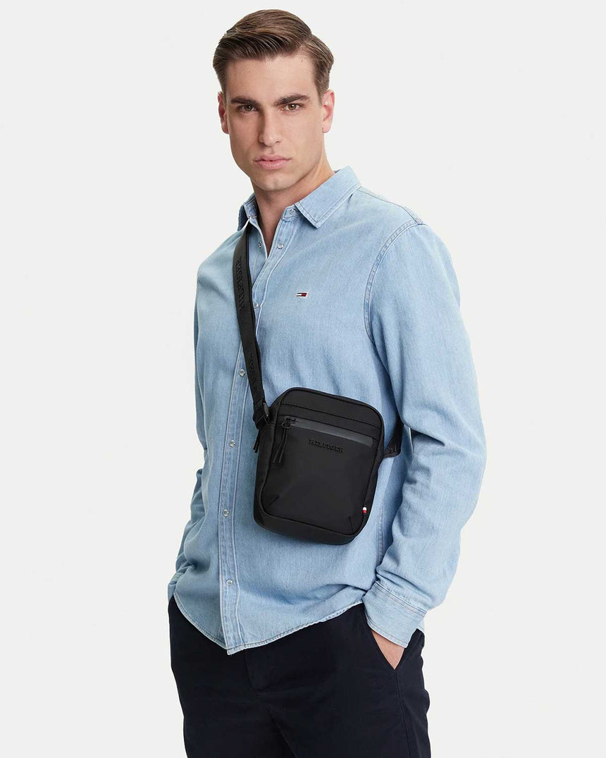 Tommy Hilfiger Tpu Erkek Çapraz Askılı Muhabir Çantası Black