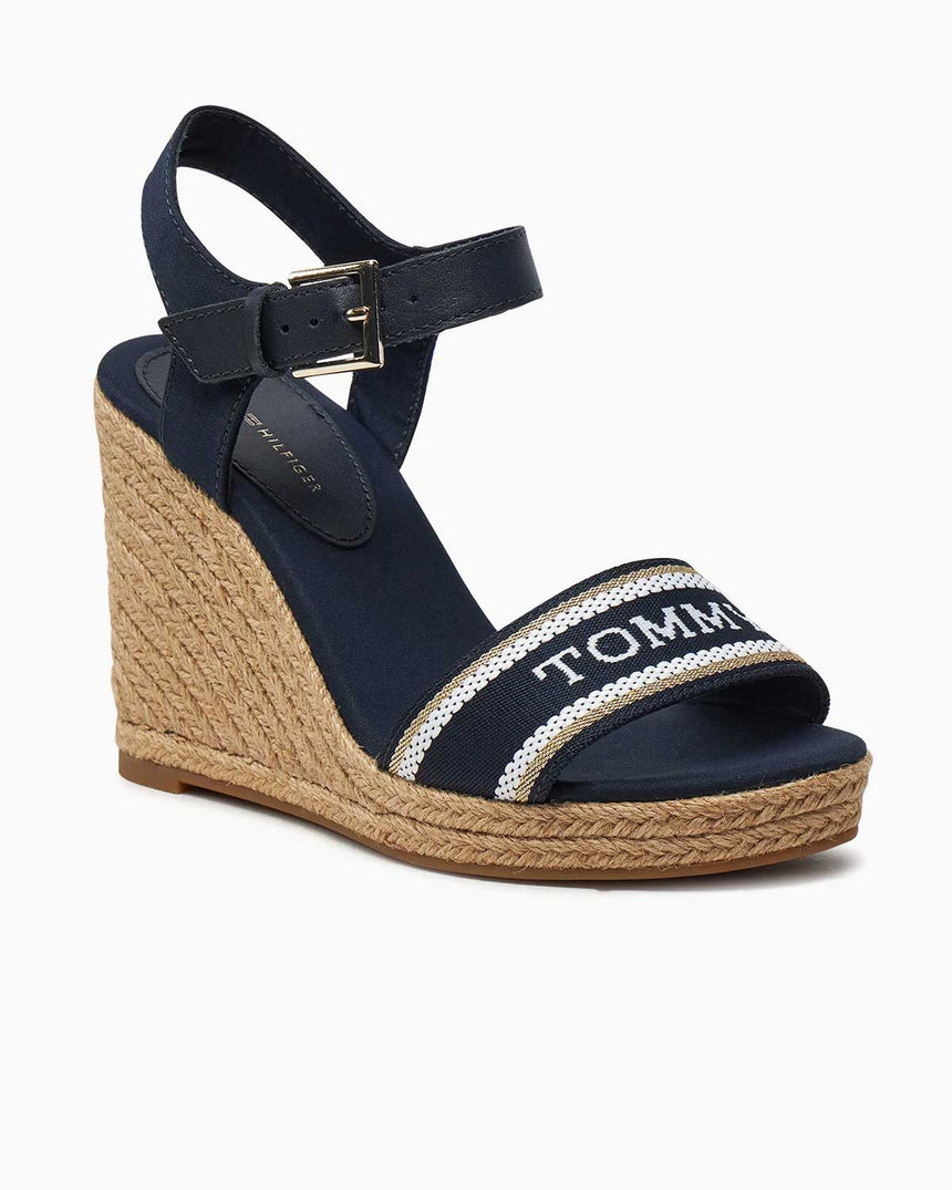 Tommy Hilfiger Mono Webbing Wedge Espadrilles Topuklu Sandalet Space Blue