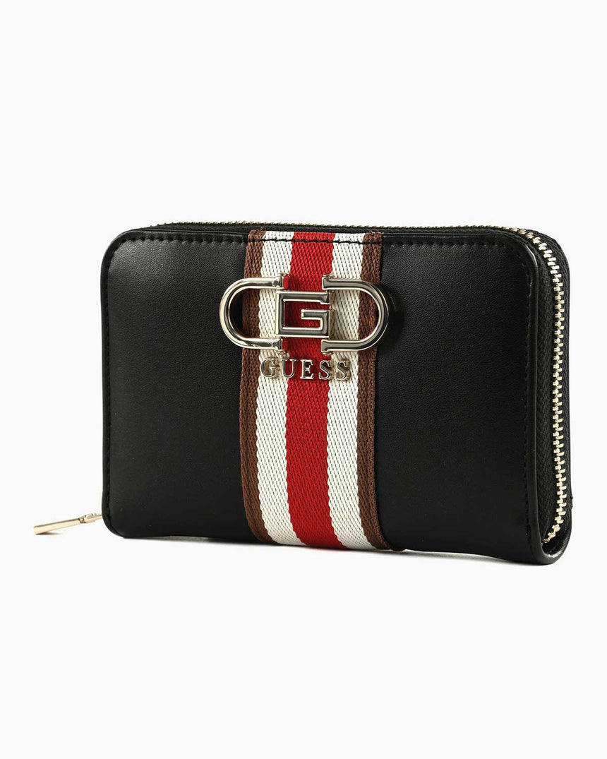 Guess Nelka Medium Şeritli Cüzdan Black