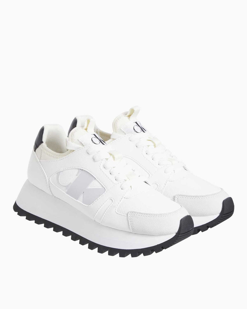 Calvin Klein Runner Low Lace Up Logolu Sneaker Bright White/Black