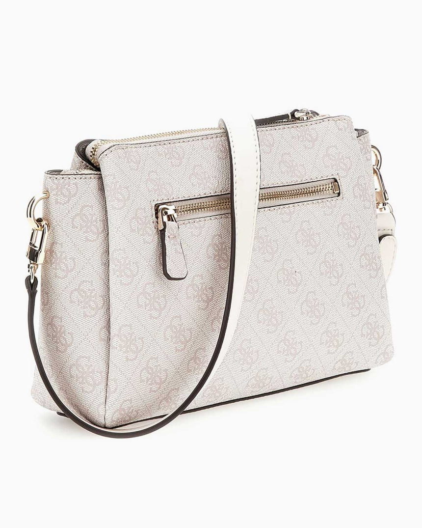 Guess Noelle Compartment Satchel Monogram Çapraz Askılı Çanta Dove Logo