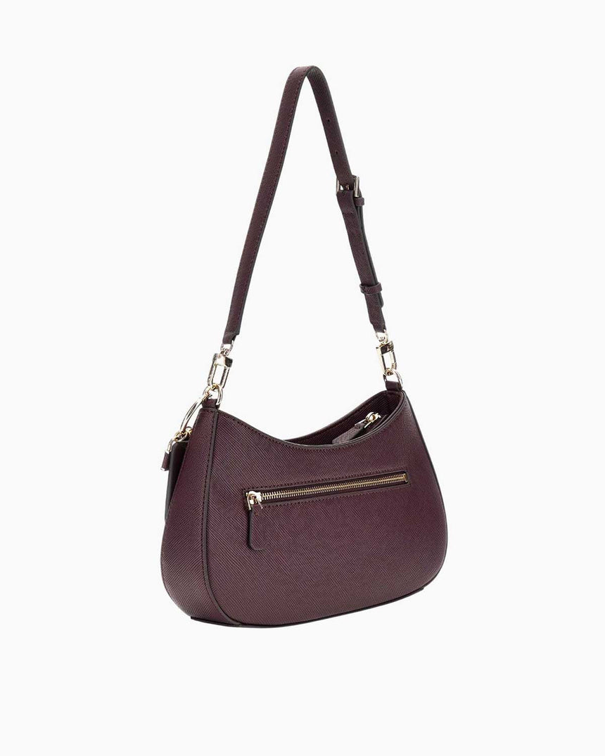 Guess Noelle Top Zip Shoulder Çapraz Askılı Kadın Çantası Aubergine