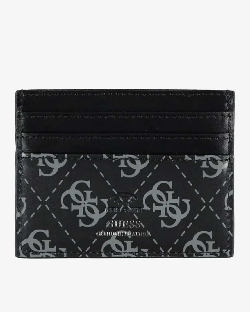 Guess Mito Monogram Card Case Kartlık Dark Black