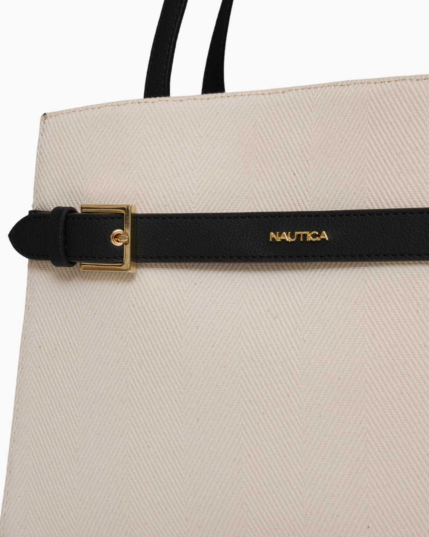 Nautica Logolu El Çantası Bej - Siyah