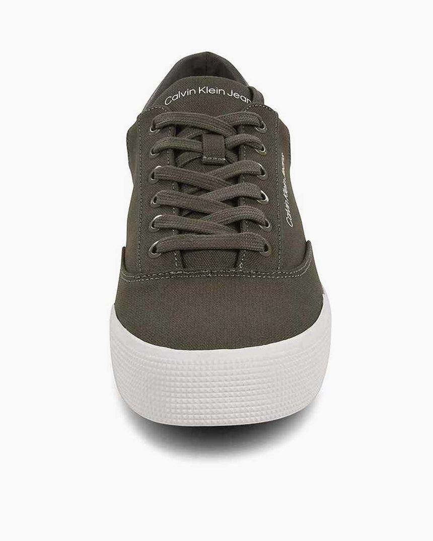 Calvin Klein Skater Lace Up Sneakers Dusty Olive/Bright White