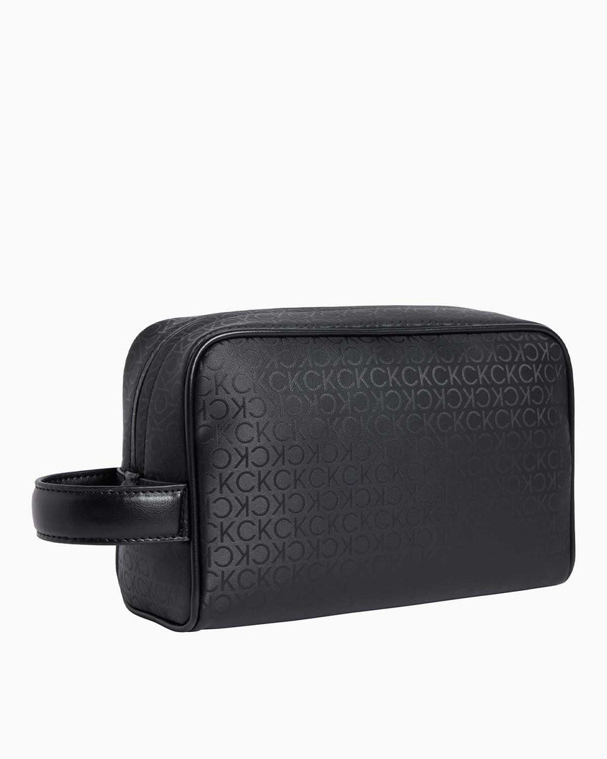Calvin Klein Sleek Washbag Mono Makyaj Industrial Mono Black