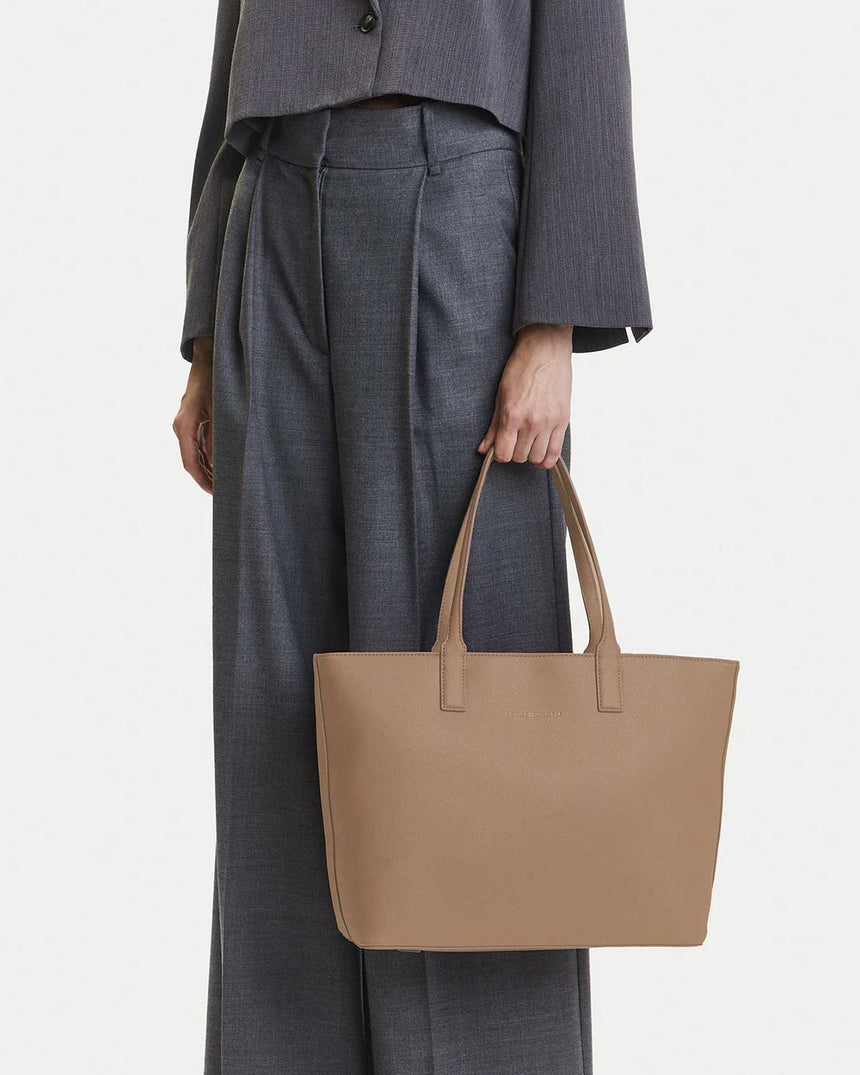 Tommy Hilfiger Logo Bantlı Kadın Tote Çanta Coastal Taupe