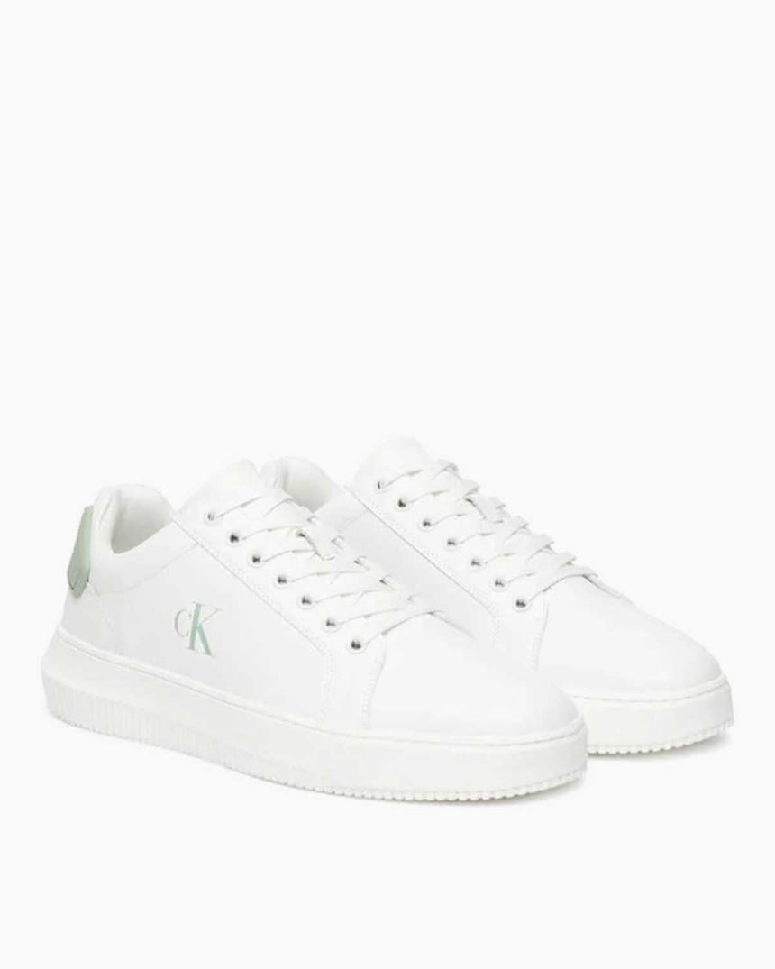 Calvin Klein Malmo Yama Detaylı Topuk Erkek Sneaker Bright White/Silt Green