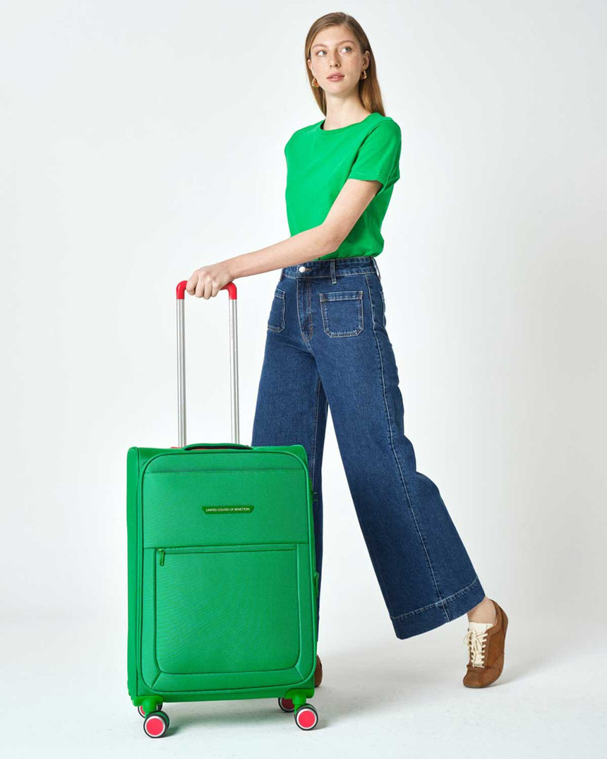 Benetton Orta Boy Valiz Yeşil