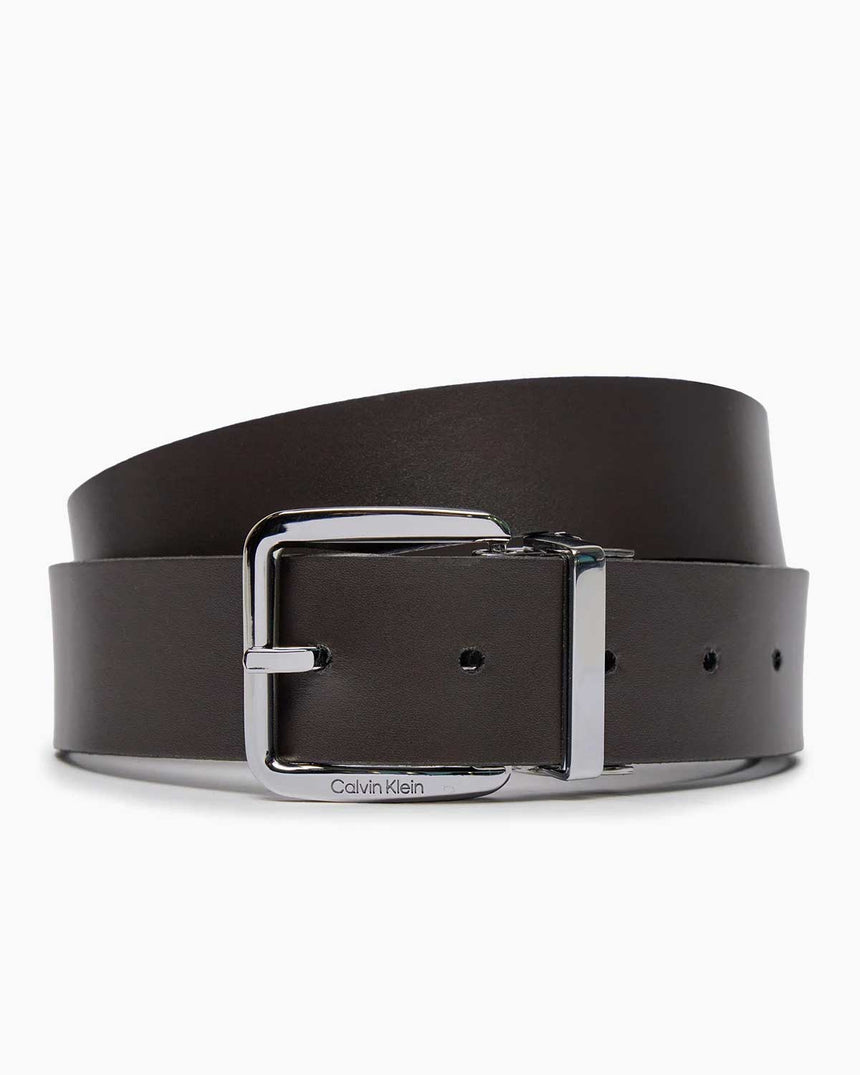 Calvin Klein Adjustable Belt Erkek Kemer Ck Black/Dark Brown Smooth