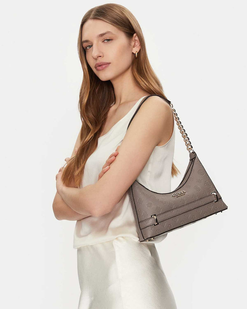 Guess Zarela Zincir Detaylı Omız Çantası Dark Oak