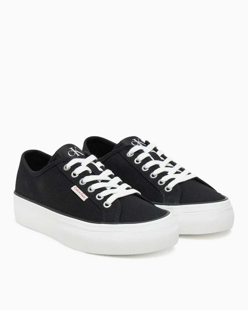 Calvin Klein Graz Flatform Logo Etiketli Kadın Pamuk Sneaker CK Black