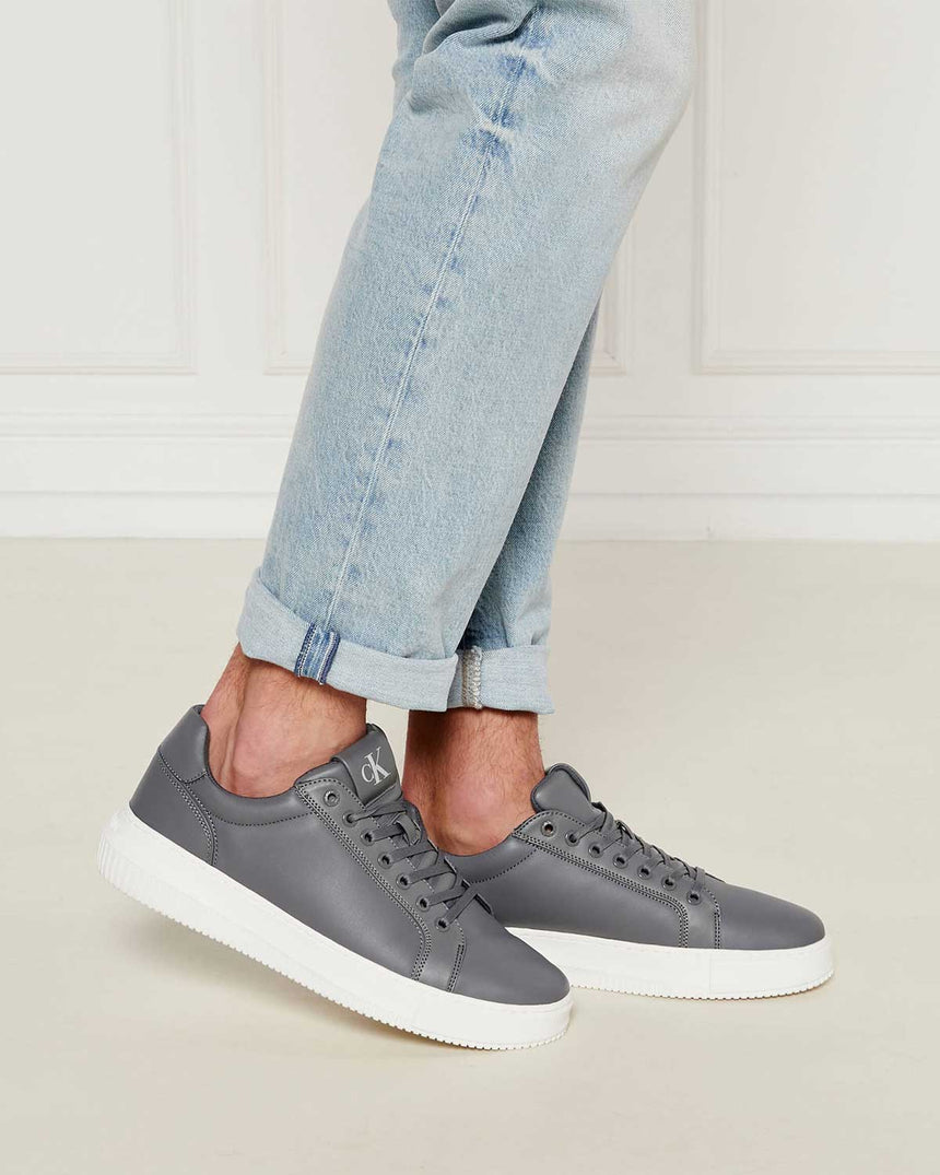Calvin Klein Jeans Chunky Cupsole Clean Low Top Sneaker Charcoal Grey/Bright White