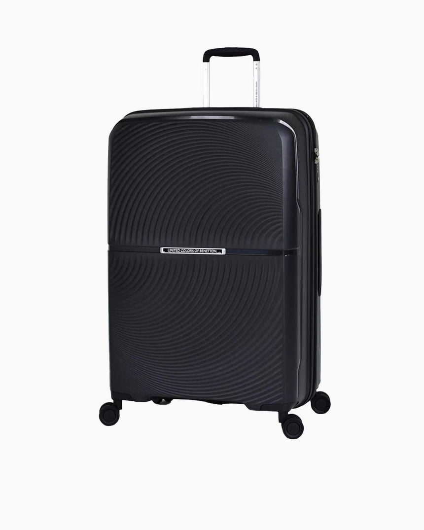 Benetton Trolley Logolu Büyük Boy Valiz Siyah