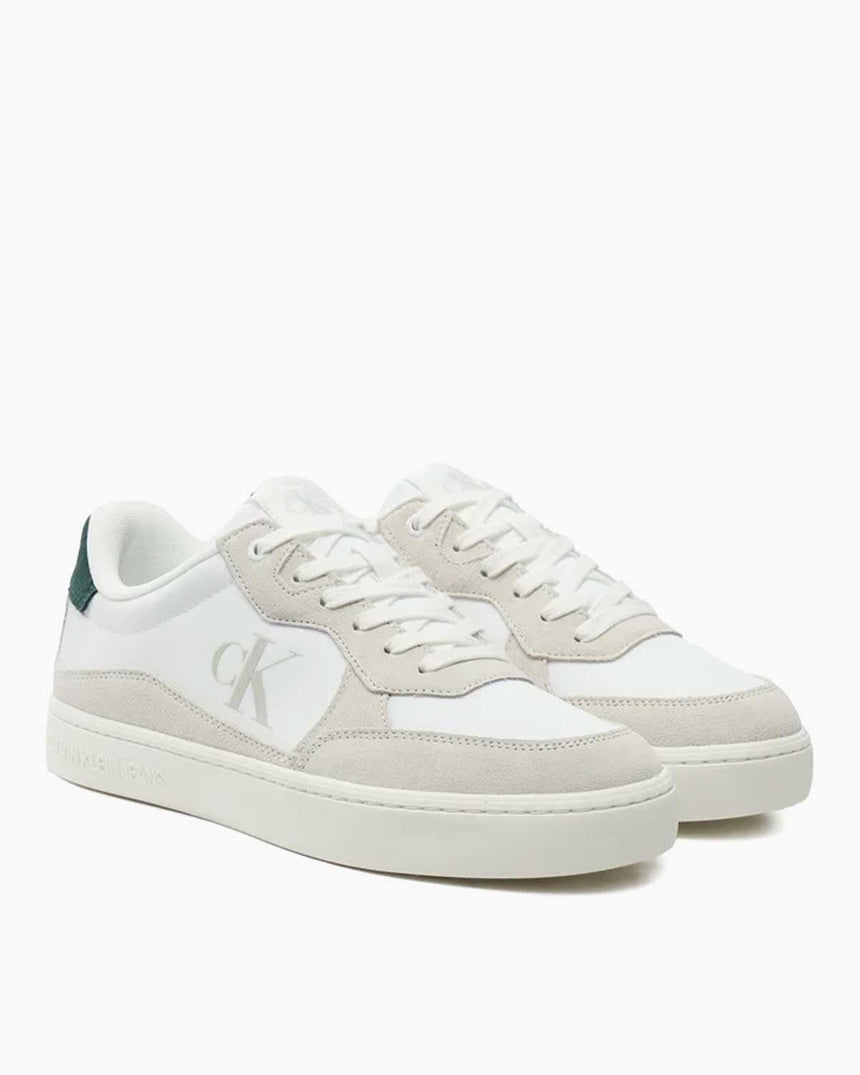 Calvin Klein Jeans Classic Cupsole Iconic Nylon Sneakers Bright White/Green Palm