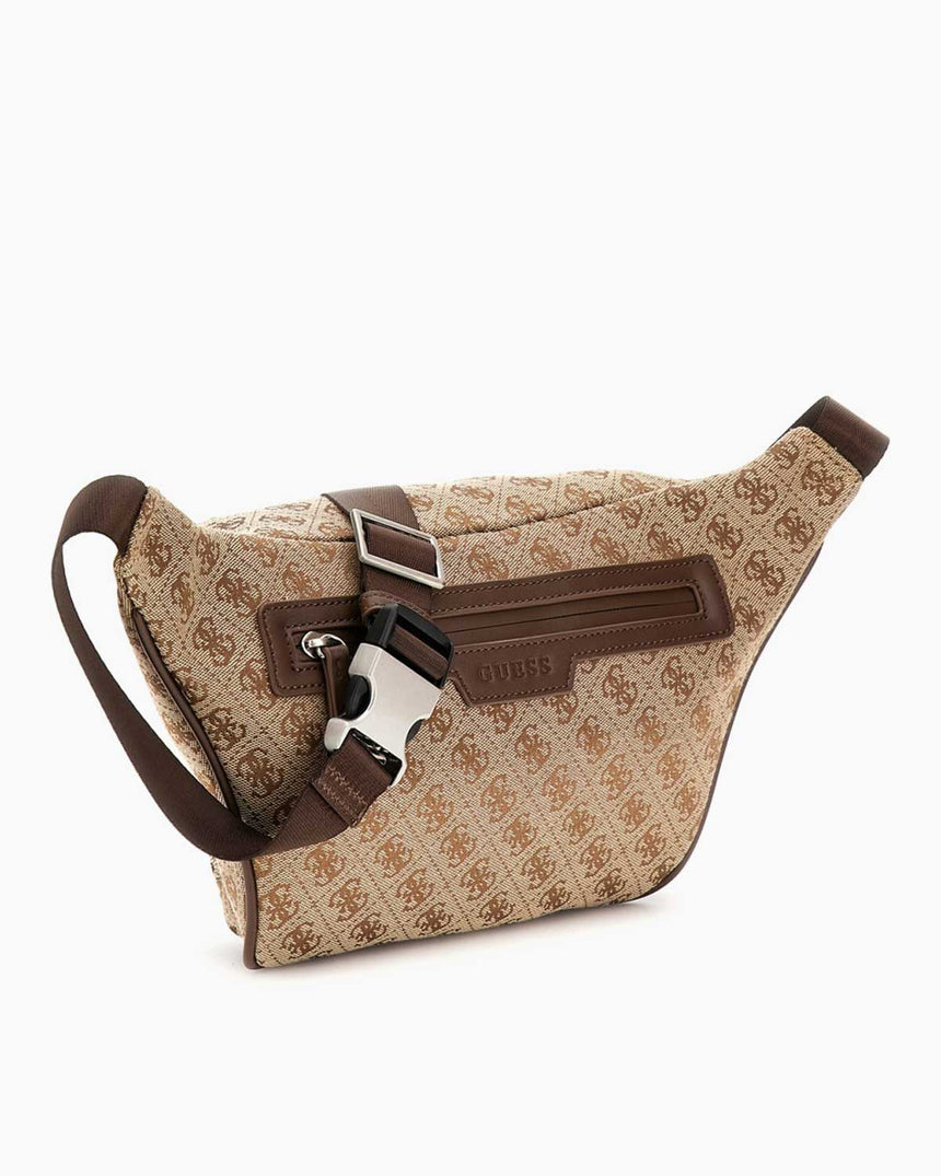 Guess Milano Maxi Monogram Bel Çantası Beige / Brown